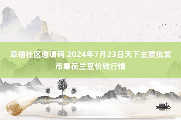 草榴社区邀请码 2024年7月23日天下主要批发市集荷兰豆价钱行情