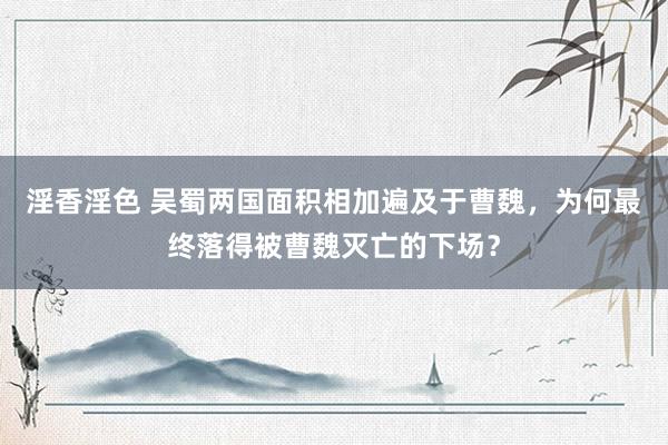 淫香淫色 吴蜀两国面积相加遍及于曹魏，为何最终落得被曹魏灭亡的下场？