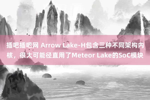 插吧插吧网 Arrow Lake-H包含三种不同架构内核，很大可能径直用了Meteor Lake的SoC模块