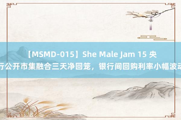 【MSMD-015】She Male Jam 15 央行公开市集融合三天净回笼，银行间回购利率小幅波动