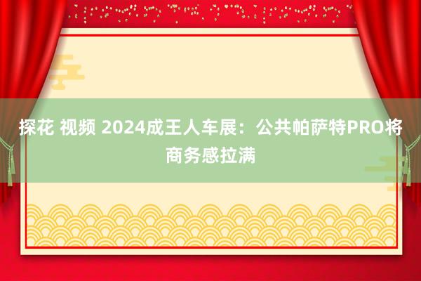 探花 视频 2024成王人车展：公共帕萨特PRO将商务感拉满