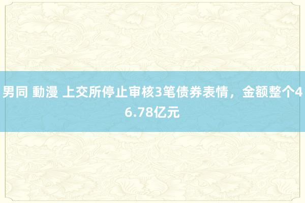 男同 動漫 上交所停止审核3笔债券表情，金额整个46.78亿元