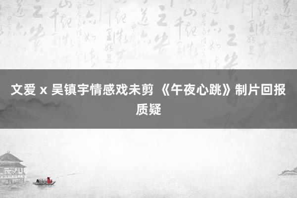 文爱 x 吴镇宇情感戏未剪 《午夜心跳》制片回报质疑